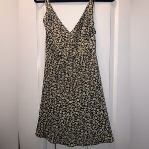 Lulu's Black and Cream Floral Dress